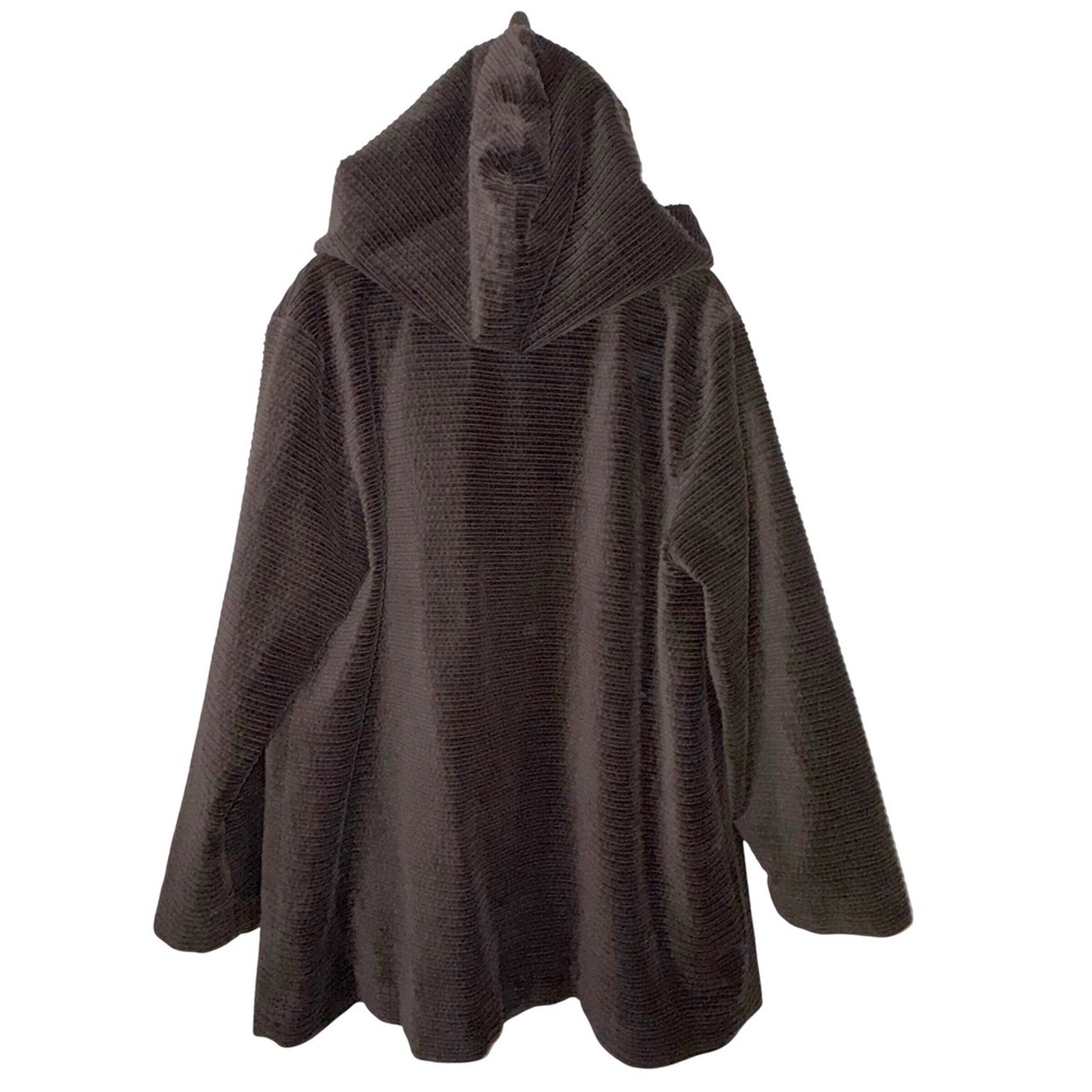 Eileen Fisher Woman Brown Corduroy Hooded Jacket Women's Size 1X - Picture 6 of 9